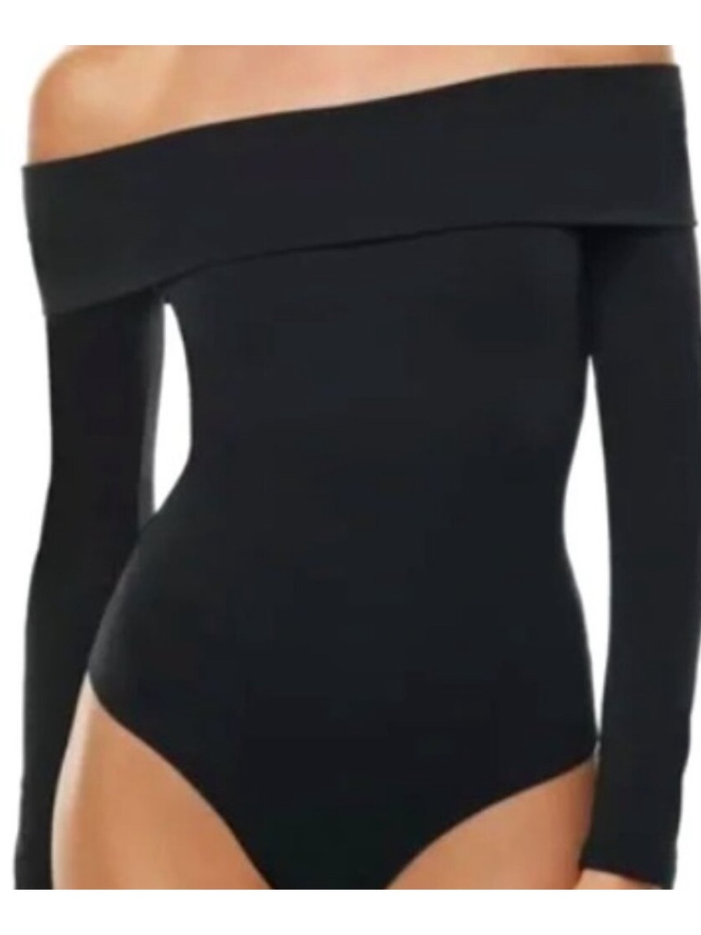 Aritzia Black Off-Shoulder Long Sleeve Bodysuit size small NWOT
